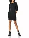 Amazon Essentials Damen-Sweatshirtkleid aus Fleece, Blousonärmel, Rundhalsausschnitt (erhältlich in Übergröße), Schwarz, Größe S