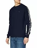 Tommy Hilfiger Herren Sweatshirt ohne Kapuze, Blau (Navy Blazer), XL