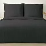 Good Nite Bettwäsche-Sets 200x200 Schwarz Gestreift Mikrofaser Bettwäsche Bettbezug 200x200 cm + 2 Kissenbezug 80x80 cm Bettwäsche mit Reißverschluss (Schwarz, 200x200cm+80x80cm*2)