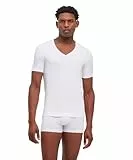 FALKE Herren Unterwäsche Daily Comfort Multipack Deep V Neck M S/s Ts Baumwolle atmungsaktiv 2 Stück, Weiß White 2000, L
