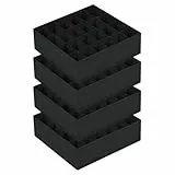 DIMJ Schublade Organizer Aufbewahrungsboxen - Socken Organizer Faltbare, Schubladen Ordnungssystem, Kleiderschrank Organizer für Socken, Krawatten, Gürtel, 4 Stück(Schwarz)