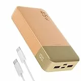 JUOVI Tragbare Powerbank J2621, 20000mAh Akku Pack 45W Schnellladefunktion, Kompatibel mit Switch, MacBook, Tablet, Dell, HP, Notebook, Samsung, iPhone 16 15 14 13, Steam Deck und mehr (Orange)