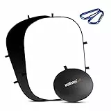 Walimex pro 2 in 1 Falthintergrund schwarz/weiß 150 x 200 cm inkl. 2 Karabinerhaken, robuster Fotohintergrund mit stabilem Rahmen, Faltbarer Hintergrund für Fotostudio mit Transporttasche