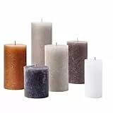 Bolsius Rustikale Stumpenkerzen - Geschenkset mit 6 Stück - New Neutrals - Dekorative Haushaltskerzen - Lange Brenndauer - Unparfümierte - Enthält natürliches Pflanzenwachs - Ohne Palmöl