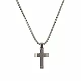 s.Oliver Kette mit Anhänger Edelstahl Jungen Kinder Halsschmuck, 40+3 cm, Silber, Kreuz, Kommt in Schmuck Geschenk Box, 2035807
