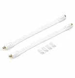 conecto 2X Premium Fensterdurchführung für SAT Kabel koaxial inkl. Klebepads (F-Kupplung auf F-Kupplung, vergoldet) weiß, 30 cm