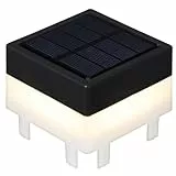 Lurrose 1 Stück Solar Pfostenkappenleuchten Kunststoff 7x7cm Solar Gartenleuchten Für Außenzaun Terrasse Veranda