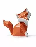 HAUCOZE Fuch Figur Skulptur Fox Deko Statue Tier Geschenk Modern Arts Polyresin 10cm