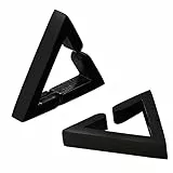 Flongo ohne loch Creolon Dreieck Ohrringe Ohrklemme schwarz ohr klipp ohrklipser clip ohne löcher Ohrstecker dreieckig Edelstahl Triangel Geometrisch Ohrschmuck punk Earrings für Damen und Herren