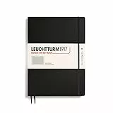 LEUCHTTURM1917 310174 Notizbuch Master Slim (A4+), Hardcover, kariert, schwarz