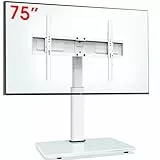 AOKCOS TV Standfuss TV Ständer Höhe 900mm für 32-55 65 75 Zoll Fernseher, Neigbar Schwenkbar Höhenverstellbar Fernsehständer, Universal TV Standfüße Standfuss Max VESA 600x400mm 45KG (Weiß)