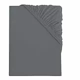 s.Oliver Spannbettlaken 90x200-100x200 cm- 100% Baumwolle, für Matratzen bis 25 cm, besonders weich & angenehm, Spannbetttuch dunkelgrau