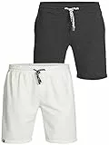 Indicode Herren 2-Pack Eddy 2er-Pack Sweatshorts | Sweat Shorts Sporthose Joggingshorts Offwhite/Black, M