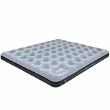High Peak Unisex King Comfort Plus Luftbett, mit integrierte Fußpumpe und Anti-Rutsch Funktion, atmungsaktiv, robust, Oberseite weich, für Indoor und Outdoor, grau/blau/schwarz, 200 x 185 x 20 cm