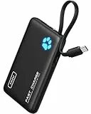 INIU 45W Power Bank, 10000mAh PowerBank mit Integriertem USB-C Kabel, Mini-Größe Schnellladen Externe Handyakkus USB C In&Out, Klein Aber Stark für iPhone 16 15 14 Xiaomi Mini Samsung iPad