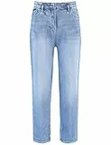 Gerry Weber Damen 7/8 Jeans mit Washed-Out-Effekt unifarben, Washed-Out-Effekt 7/8 Länge Blue Denim mit use 34