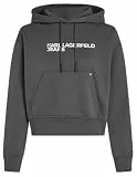 KARL LAGERFELD JEANS, Women's, Essentail Logo Hoddie, Regular Fit, Magnet, M