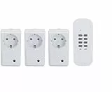 UNITEC Funkfernschalterset Indoor mit Selbstlernfunktion, Funksteckdosen Set, 3 Steckdosen+ 1 Fernbedienung, weiß