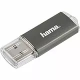 Hama 16GB USB-Stick USB 2.0 Datenstick (10 MB/s Datentransfer, USB-Stick mit Öse zur Befestigung am Schlüsselring, Speicherstick, Memory Stick mit Verschlusskappe, geeignet für Windows/MacBook) grau