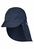 Sterntaler Schirmmütze Uni – Unisex Baby Sommermütze und Nackenschutz – UV-Schutz 50+ Mütze aus Bademodenstoff – Leicht & schnelltrocknend – Kinder Kopfbedeckung - Bademode - Farbe Marine, Größe 51
