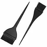 Funalix Haarfärbepinsel Set, 2 Stücke Haarfärbe Bürste und Kamm, Professionelle Haare Färben Zubehör für Salon und Heimgebrauch, Schwarz (Größe M & L)