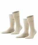 ESPRIT Herren Socken Basic Uni Multipack M So Baumwolle einfarbig 2 Paar, Beige Cream 4011, 39-42