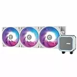 MSI MAG CORELIQUID A13 360 WHITE AIO CPU-Wasserskühler - Volle CPU-Abdeckung, verbessertes Wasserkanal-Design, CycloBlade 7, Split-Flow Radiator, Rifle-Lager