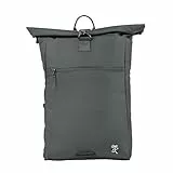 FUCHS & REBELL® Rolltop Rucksack PIET - Durchdacht & Nachhaltig - mit Laptopfach & Anti Diebstahl Tasche - 15-22L (Komplett Dunkelgrau)