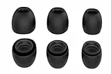 Wiki VALLEY Ohrstöpsel für Airpods Pro, 3 Paar Silikon-Ohrpolster Ersatz rutschfeste Eartips-Abdeckung Kompatibel mit Airpods Pro 2019 (Fit in Charging Case) - Schwarz