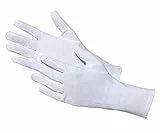 Jah Baumwollhandschuh Standard weiß – waschbar & lebensmittelgeeignet – für Lebensmittelhandling, Service & Verpackung
