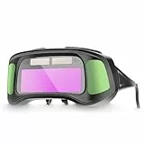 Schweißerbrille Hancaner Solarbetriebene Automatischer Schutzbrille,grüne Farbe, automatisch verdunkelnde Schutzbrille für Lichtbogenschweißen,Schleifen
