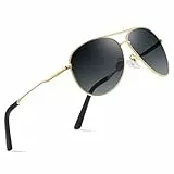 wearPro Sonnenbrille-Herren-Damen-Polarisiert Premium Metallrahmen Sonnenbrillen Unisex mit UV400 Schutz Vintage Schwarz Fahrerbrille (3-Gold Rahmen/Schwarzer Farbverlauf)