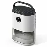 CONOPUPlus Luftentfeuchter, 2300Ml Luftentfeuchter Elektrisch Mit Auto Feuchtesensor und Anzeige, 48H Timer, 7 Farbige Kontrollleuchten, Automatische Abtauung, White