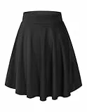 DRESSTELLS Rock Damen Knielang Kurz Skater Rock A-Linie Hohe Taille Minirock Silvesteroutfit Anime Faltenrock Karneval Tennis Rock Black-Midi M