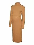 MAMA.LICIOUS Damen MLSUNIVA June L/S Knit MIDI Dress 2F Strickkleid, Golden Ochre/Detail:Melange, Large