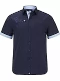 Jan Vanderstorm Herren Hemd Fynnjard Kurzarm Mit Kentkragen | Reine Baumwolle | Große Größen L-7xl dunkelblau, 3XL (XXXL) - 47/48