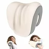 PYserne Nackenstütze für Sessel, Bürostuhl Kopfstütze Nackenkissen Elastisches Memory Foam Schulterstützkissen für Schreibtischstühle Drehstuhl Outdoor Reisen Cremefarben