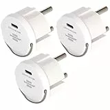 Brennenstuhl USB C Steckdosenadapter 3er Set (USB Ladegerät zum Einstecken in EIN Steckdosennest, 2,4A, kompatibel mit IP44 Steckdosen und Kabeltrommeln von Brennenstuhl) (USB C, 3 Stück)