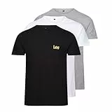 Lee Herren Larkin Herren-T-Shirt, Schwarz/Graumeliert/Weiß, M EU