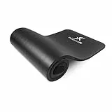 ProsourceFit Extra Thick Yoga and Pilates Mat 1' (25mm) 71-inch Long High Density Exercise Mat with Comfort Foam and Carrying Strap, Black