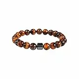 Mojoflow Magnetarmband 800 gauß für Herren, 2026 Natürliche Steine Handarbeit Armband mit 800 Gauss Magneten, Energie Balancing, Leicht und Stilvoll, Unisex Schmuck (C)