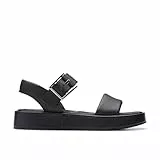 Clarks Damen Alda Strap Sandale, Black Leather, 40 EU