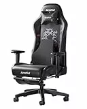 AutoFull C3 Gaming Stuhl Rennstil, Ergonomisch Gaming-Stuhl mit Fußstütze, Gaming Stühle mit Höhenverstellbarer Rückenlehne, Lendenwirbelstütze, 150 kg Belastbarkeit, Punk-Graffiti Design