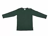 Baby Kinder Langarmshirt Unisex Bio-Baumwolle Rippjersey T-Shirt Shirt Jungen Mädchen (74-80, Tannennadel)
