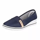 Elara Damen Ballerina Pumps mit Keilabsatz Chunkyrayan 483 Dk.Blue-40