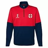 FIFA Herren Offizieller Weltmeisterschaft 2022 1/4-reißverschluss – England Reißverschluss zum Überziehen, Rot/Marineblau, L