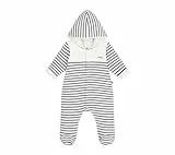 Petit Bateau Unisex Baby Langer Overall A0cg4, Weiß/Blau, 12 Monate