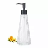 IVAILEX Handseifenspender aus Glas mit Goldfarbener Rostfreier Pumpe, Nachfüllbare Flüssigpumpflaschen für Küche und Bad (Transparent)