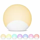 Withosent Silikon Nachtlicht Kinder, Stilllicht Dimmbar mit RGB, Nachtlampe mit 8 Farbe & Warmen Licht, USB Aufladbare Weiches Night Light Touch&Switch-Steuerung für Baby, Kinderzimmer
