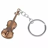 STOBOK Gitarren-Schlüsselanhänger Geigen-Hängedekoration Violine Schlüsselanhänger Vintage Gitarren Metall kleiner Geigen- Light Brown